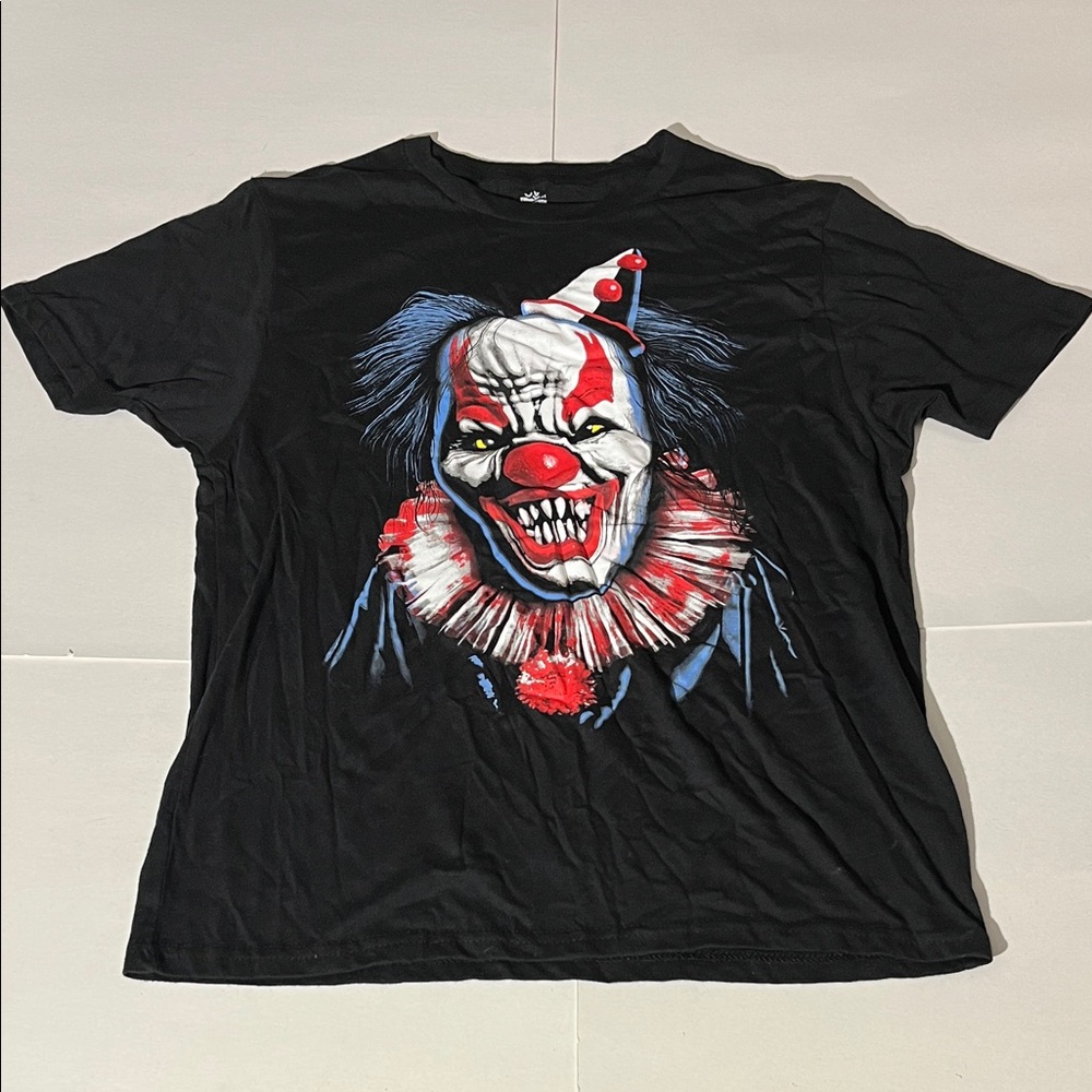 Way To Celebrate Halloween Mens Medium Clown Tee T-Shirt Black Spooky IT